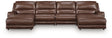 DeepWakes Canyon Leather 4-Piece Power Reclining Sectional with Chaise view 3