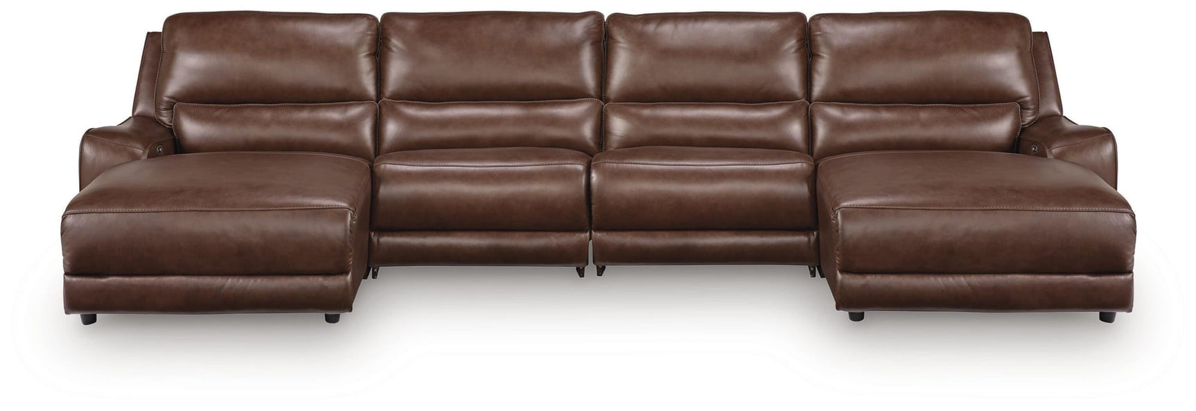 DeepWakes Canyon Leather 4-Piece Power Reclining Sectional with Chaise view 3