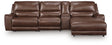 DeepWakes Canyon Leather 4-Piece Reclining Sectional with Chaise and Storage Console view 4