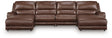 DeepWakes Canyon Leather 4-Piece Reclining Sectional with Double Chaise view 3