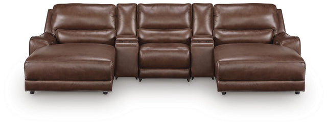 DeepWakes Canyon Leather 5-Piece Power Reclining Sectional with Chaise view 4