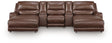 DeepWakes Canyon Leather 5-Piece Reclining Sectional with Double Chaise and Storage Consoles view 4