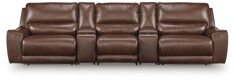 DeepWakes Canyon Leather 5-Piece Reclining Sectional with Storage Consoles view 4