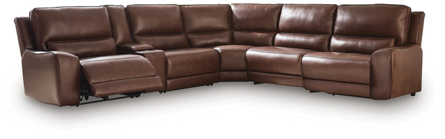 DeepWakes Canyon Leather 6-Piece Power Reclining Sectional from Decor Furniture