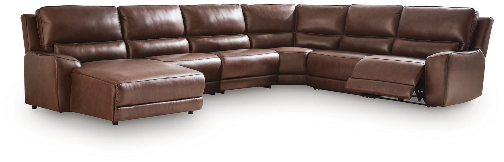 DeepWakes Canyon Leather 6-Piece Reclining Sectional with Chaise view 3