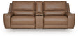 DeepWakes Caramel Leather 3-Piece Power Reclining Sectional view 2
