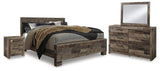 Derekson Multi Gray Panel Bedroom Set by Ashley King 4: Bed, Dresser, Mirror, NightStand from Decor Furniture
