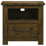 Doherty 1-drawer Nightstand Bedside Table Rustic Brown view 2