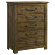 Doherty 5-drawer Chest of Drawers Rustic Brown from Decor Furniture