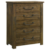 Doherty 5-drawer Chest of Drawers Rustic Brown from Decor Furniture