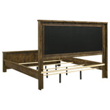 Doherty Eastern King Linen Upholstered Panel Bed Rustic Brown view 4