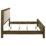 Doherty Eastern King Linen Upholstered Panel Bed Rustic Brown view 5
