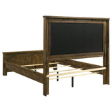 Doherty Queen Linen Upholstered Panel Bed Rustic Brown view 4