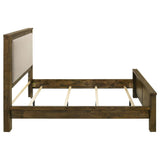 Doherty Queen Linen Upholstered Panel Bed Rustic Brown view 5