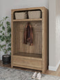 Dovander Brown Hall Tree with Storage Bench from Decor Furniture