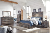 Drystan Multi Panel Bedroom Set Full 5: Bed, Dresser, Mirror, Chest, NightStand from Decor Furniture