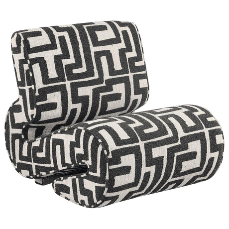 Eimer Geometric Jacquard Accent Chair Black from Decor Furniture