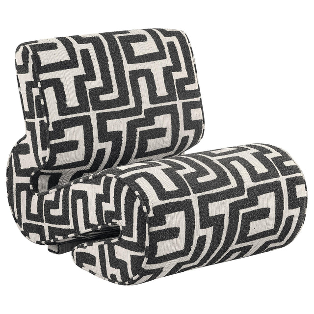 Eimer Geometric Jacquard Accent Chair Black from Decor Furniture