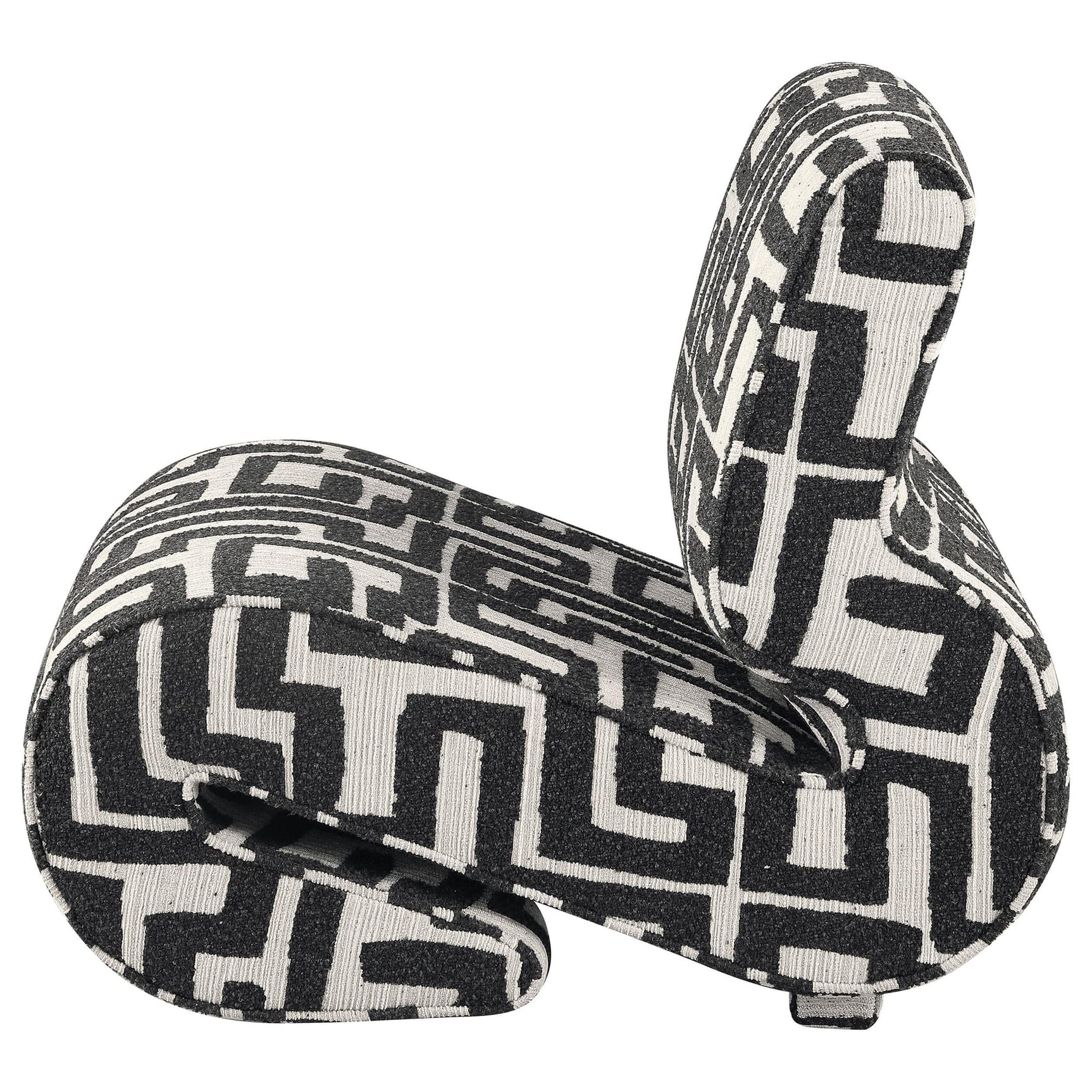 Eimer Geometric Jacquard Accent Chair Black view 4
