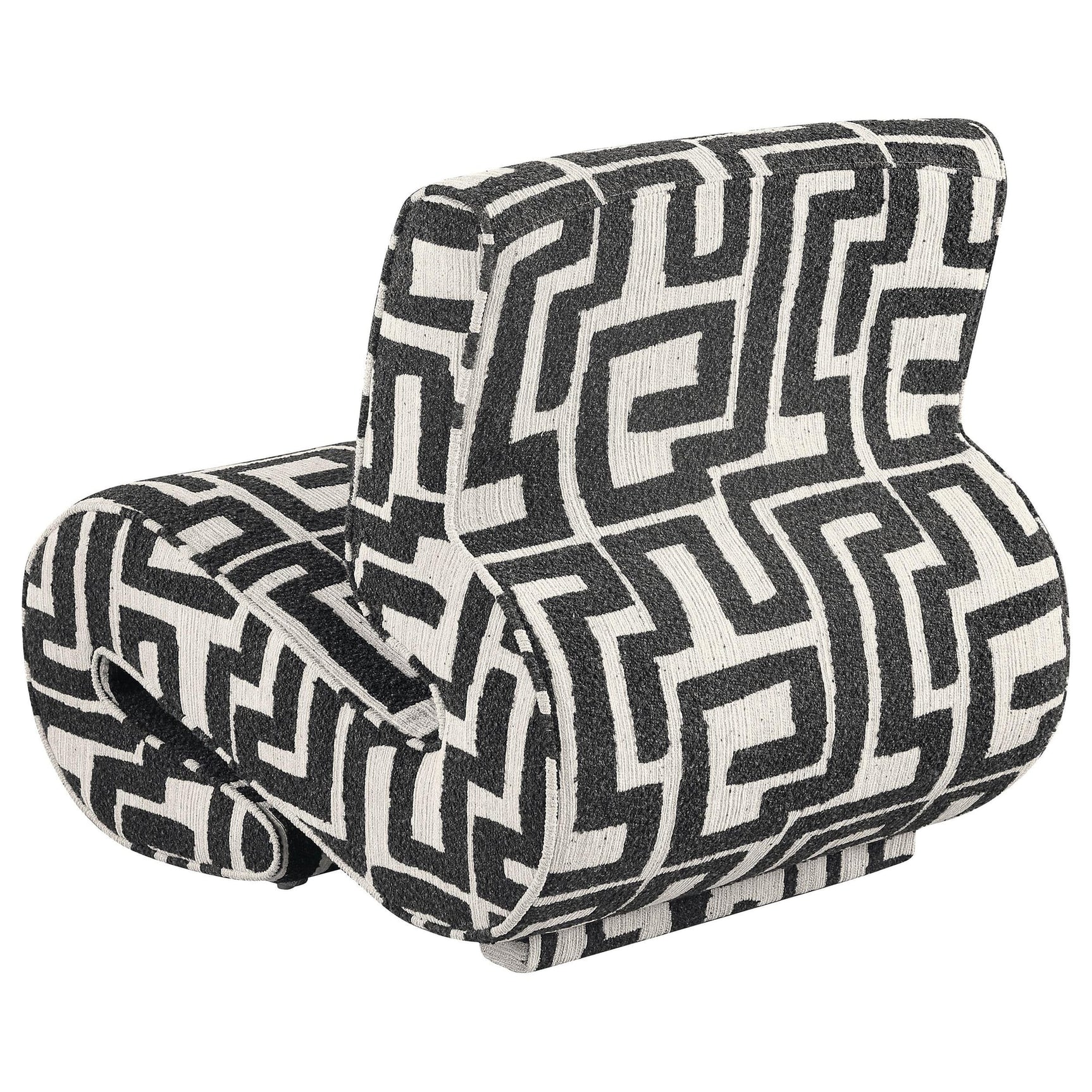 Eimer Geometric Jacquard Accent Chair Black view 5