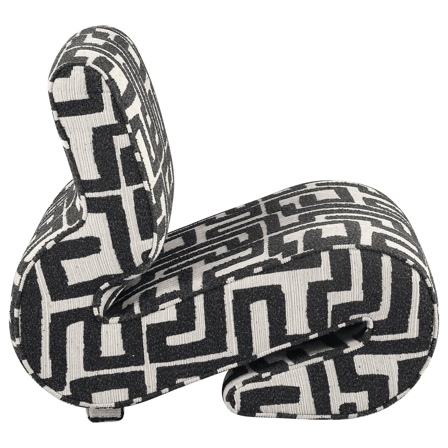 Eimer Geometric Jacquard Accent Chair Black view 7