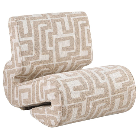 Eimer Geometric Jacquard Accent Chair Camel from Decor Furniture