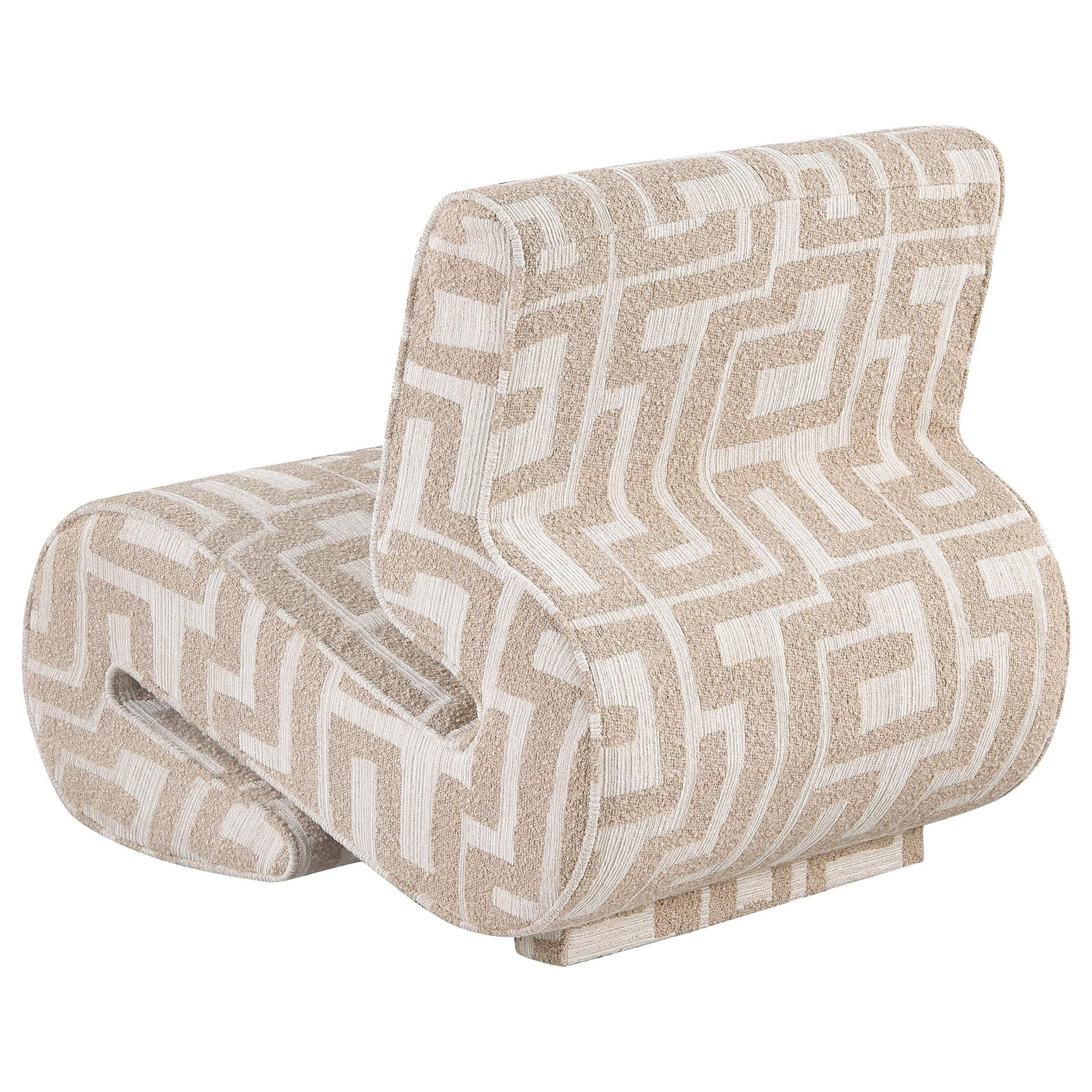 Eimer Geometric Jacquard Accent Chair Camel view 5