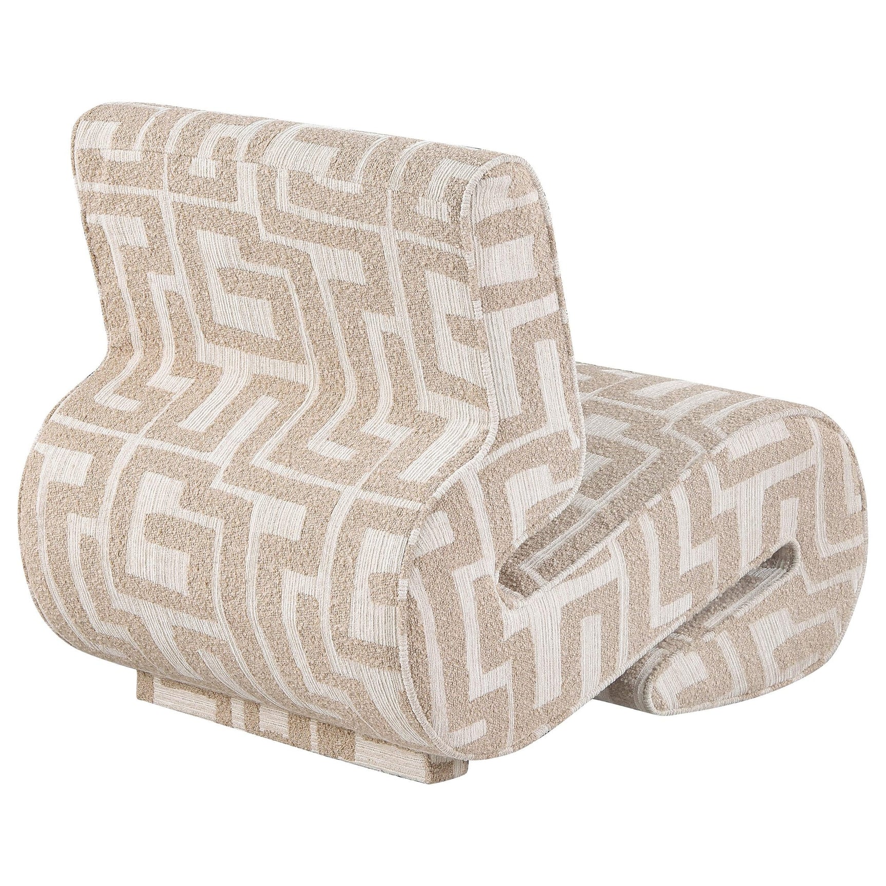 Eimer Geometric Jacquard Accent Chair Camel view 6