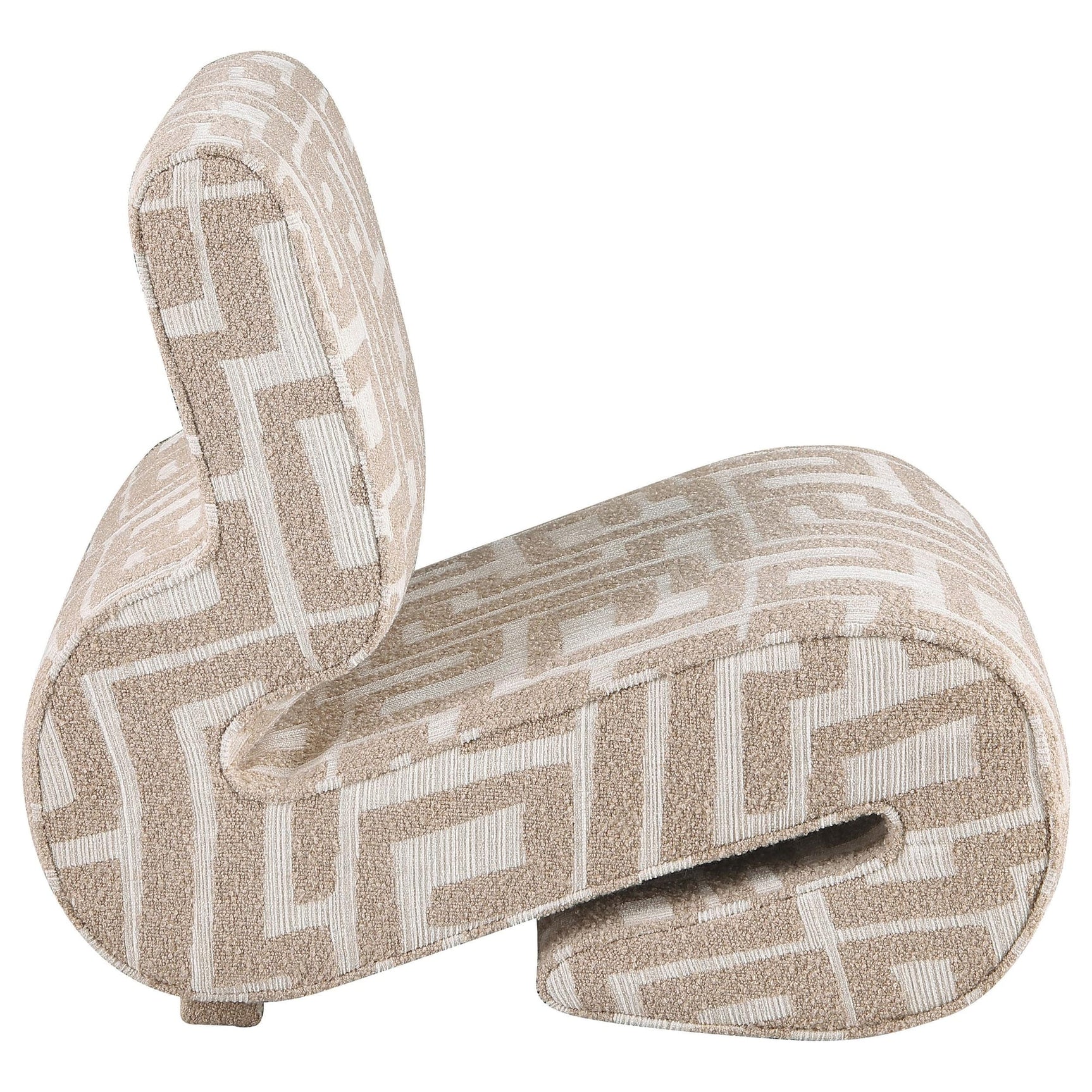 Eimer Geometric Jacquard Accent Chair Camel view 7