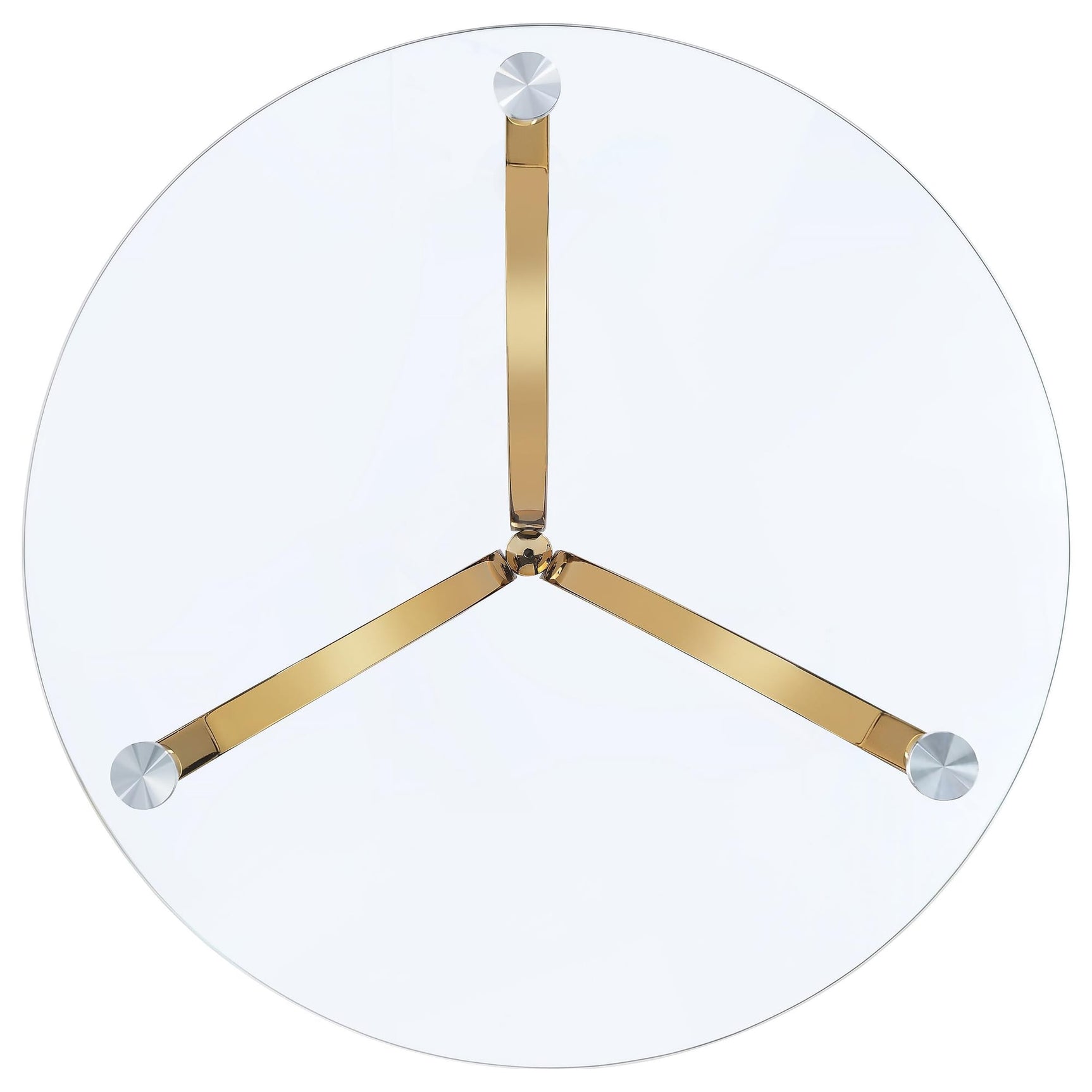 Eloise Round Glass Top Curved Metal Side Table Gold view 3