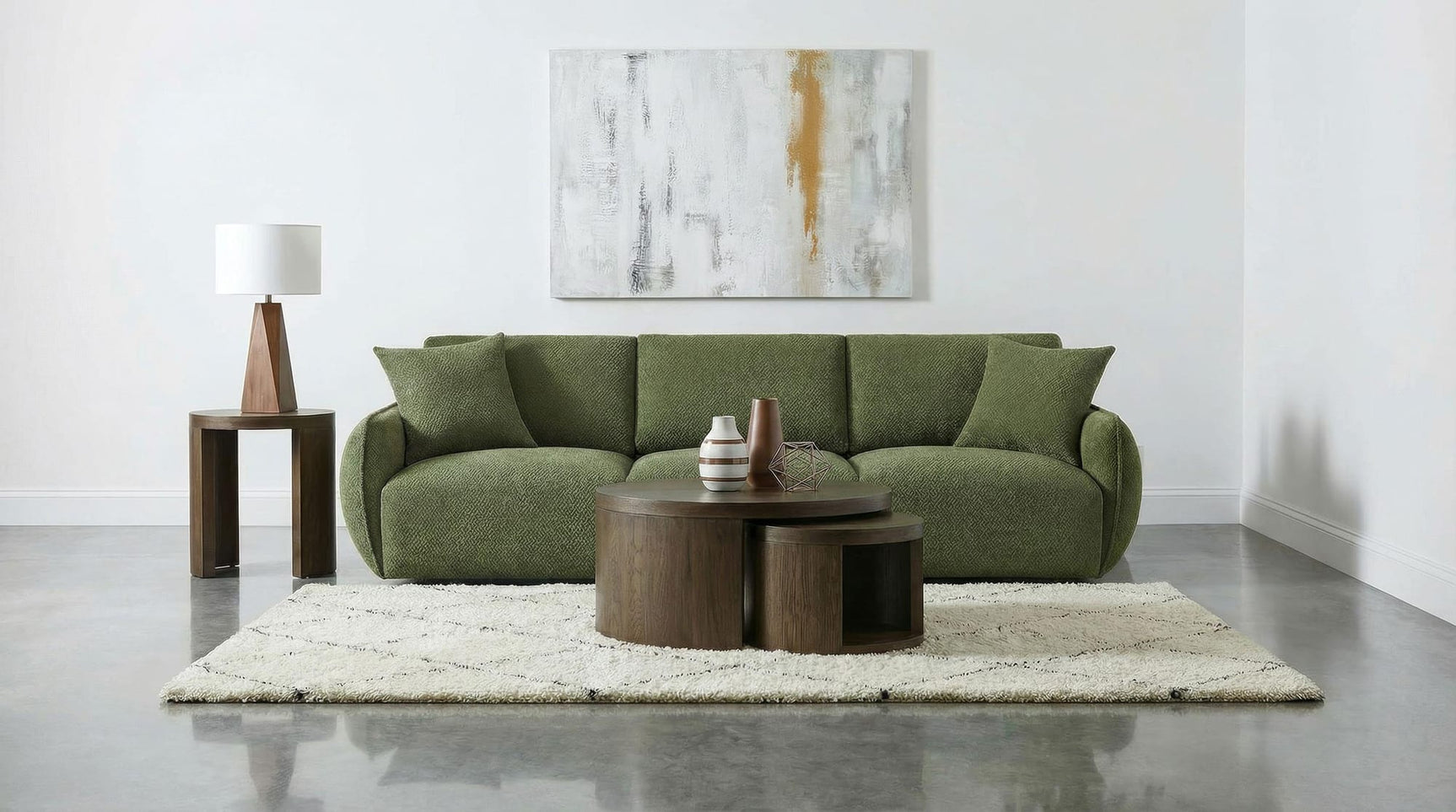 Elysia Fabric Upholstered Modular Lounge Sofa Green view 2