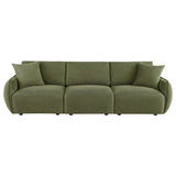 Elysia Fabric Upholstered Modular Lounge Sofa Green view 3