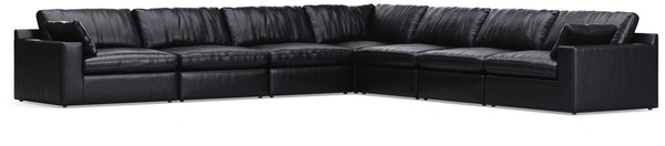 Emilia Black Leather 7-Piece Sectional view 2