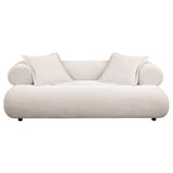 Eskola 3-seat Chenille Sofa with Rounded Shelter Arms Ivory view 2