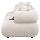 Eskola 3-seat Chenille Sofa with Rounded Shelter Arms Ivory view 4