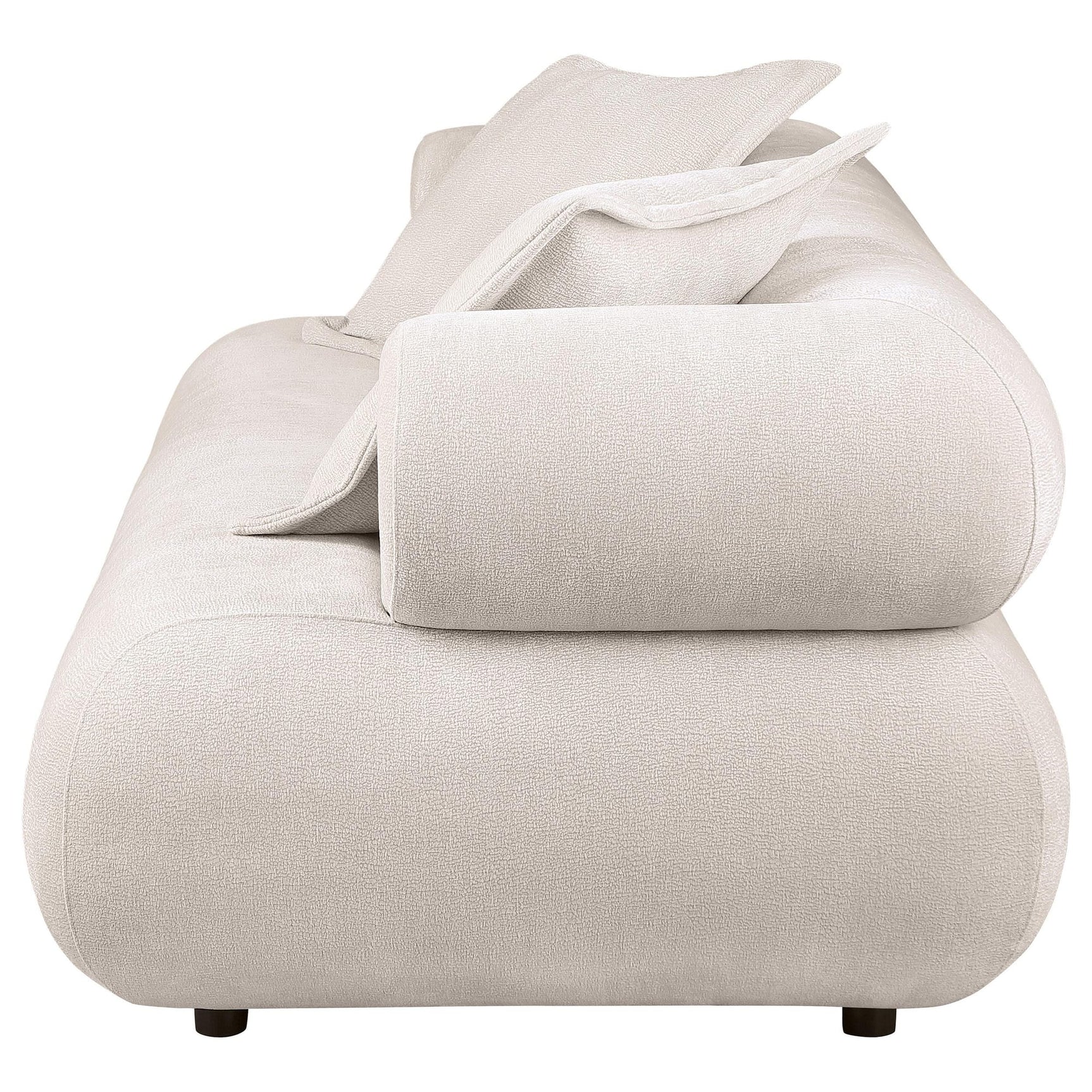 Eskola 3-seat Chenille Sofa with Rounded Shelter Arms Ivory view 4