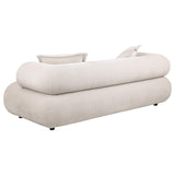 Eskola 3-seat Chenille Sofa with Rounded Shelter Arms Ivory view 5