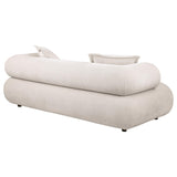 Eskola 3-seat Chenille Sofa with Rounded Shelter Arms Ivory view 6
