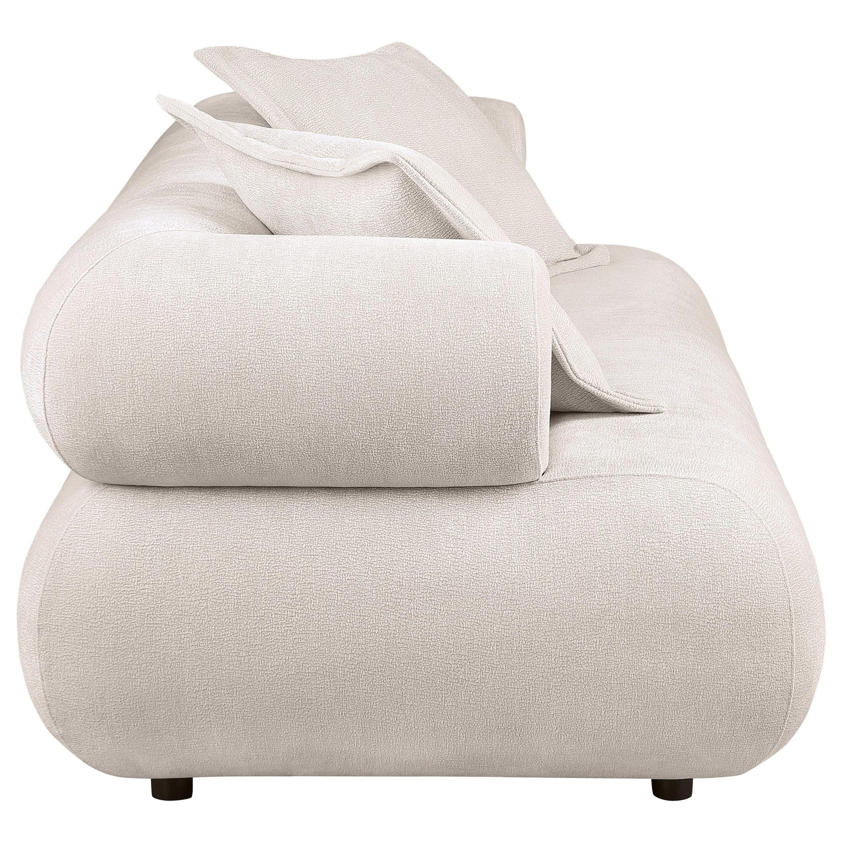 Eskola 3-seat Chenille Sofa with Rounded Shelter Arms Ivory view 7