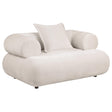 Eskola Chenille Accent Chair with Rounded Shelter Arms Ivory from Decor Furniture