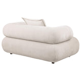 Eskola Chenille Accent Chair with Rounded Shelter Arms Ivory view 6