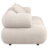 Eskola Chenille Accent Chair with Rounded Shelter Arms Ivory view 7