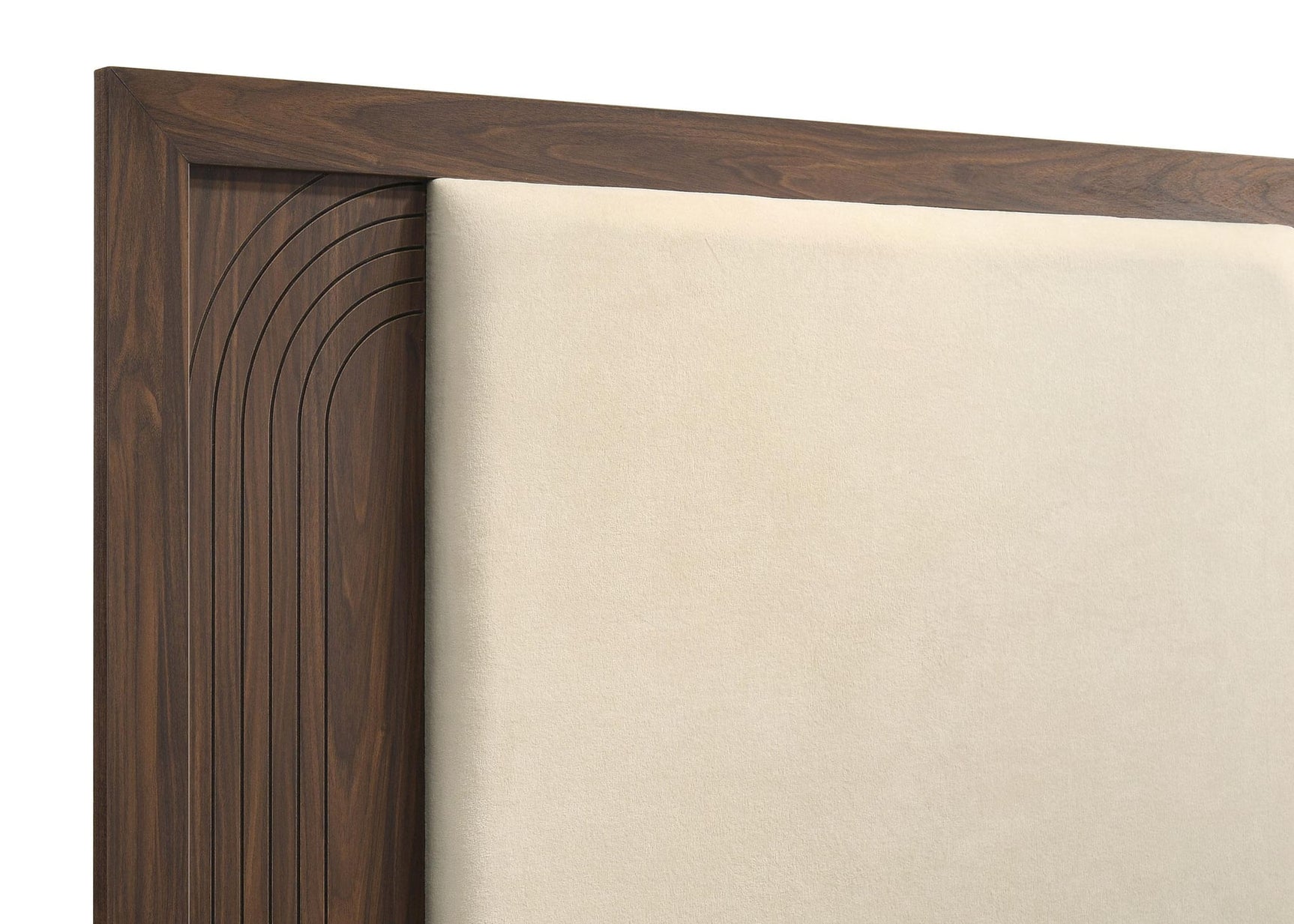 Etienne Eastern King Velvet Upholstered Panel Bed Walnut view 6