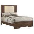Etienne Full Velvet Upholstered Panel Bed Walnut view 2