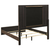 Etienne Full Velvet Upholstered Panel Bed Walnut view 4
