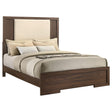 Etienne Queen Velvet Upholstered Panel Bed Walnut view 2