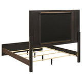 Etienne Queen Velvet Upholstered Panel Bed Walnut view 4