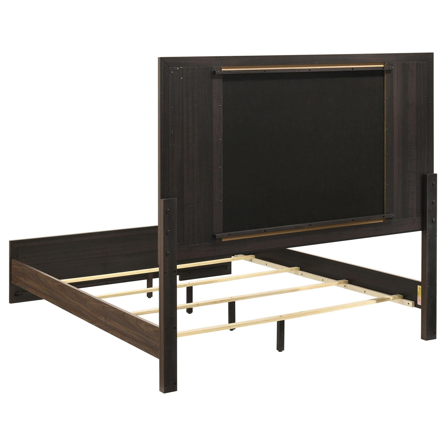 Etienne Queen Velvet Upholstered Panel Bed Walnut view 4