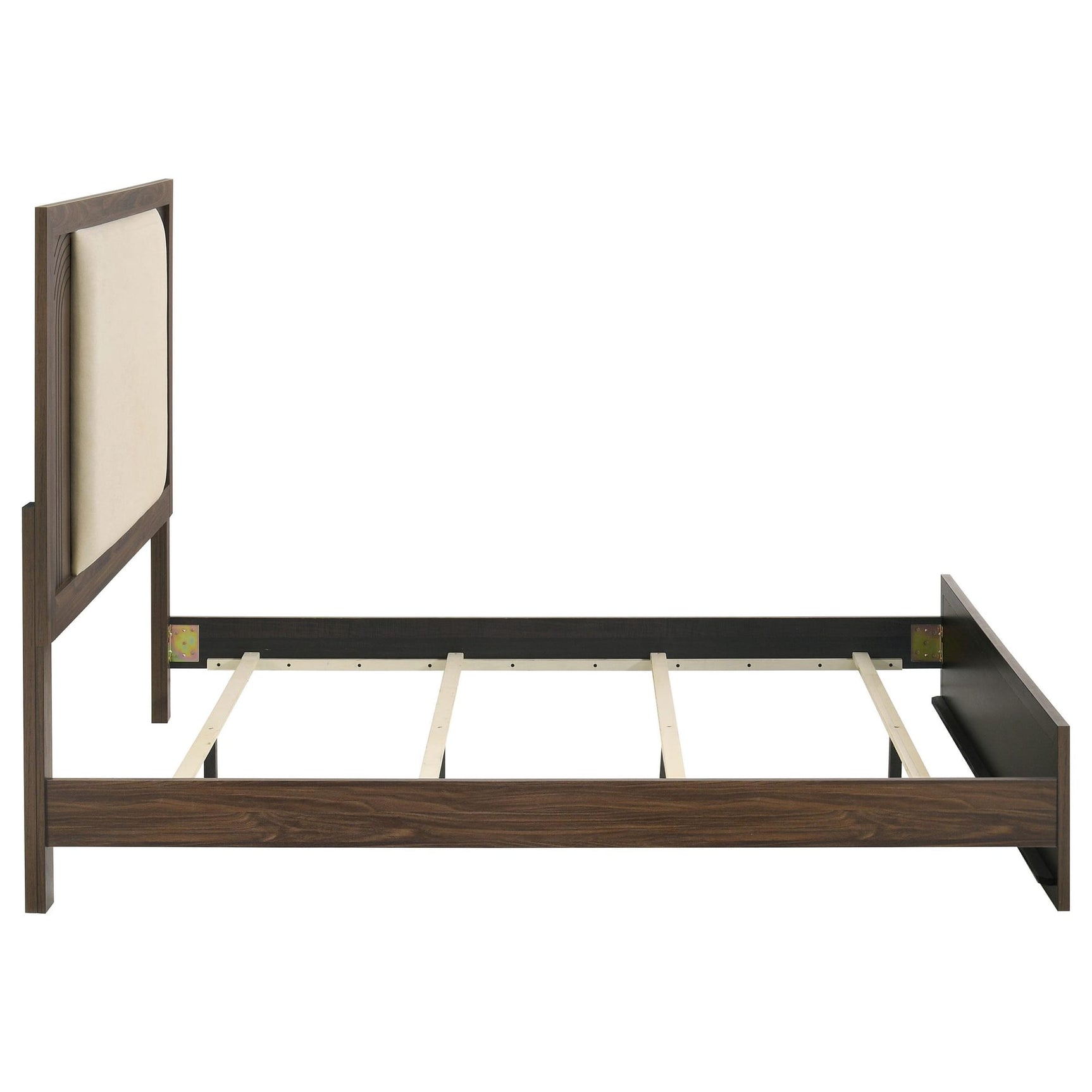 Etienne Queen Velvet Upholstered Panel Bed Walnut view 5