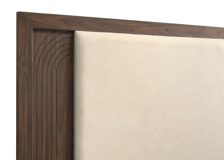 Etienne Twin Velvet Upholstered Panel Bed Walnut view 6